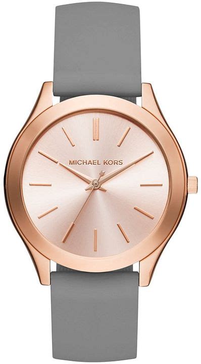 Women's Michael Kors Slim Runway Grey Strap Watch MK2512